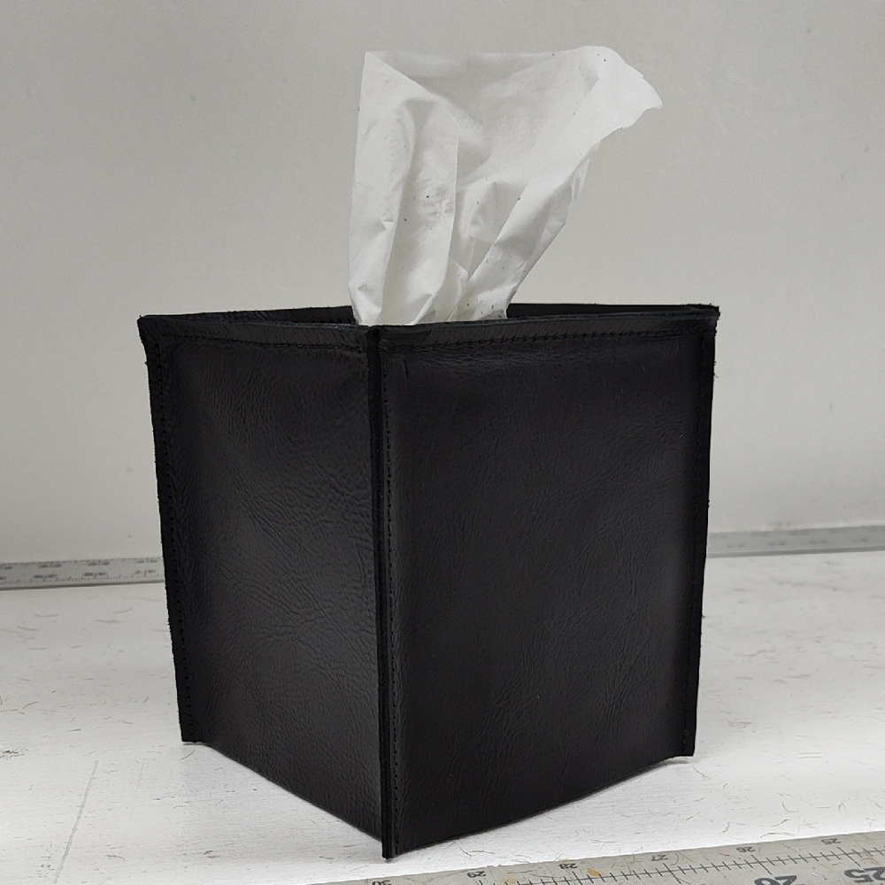 Black Tissue Box Cover-made In Montana-new